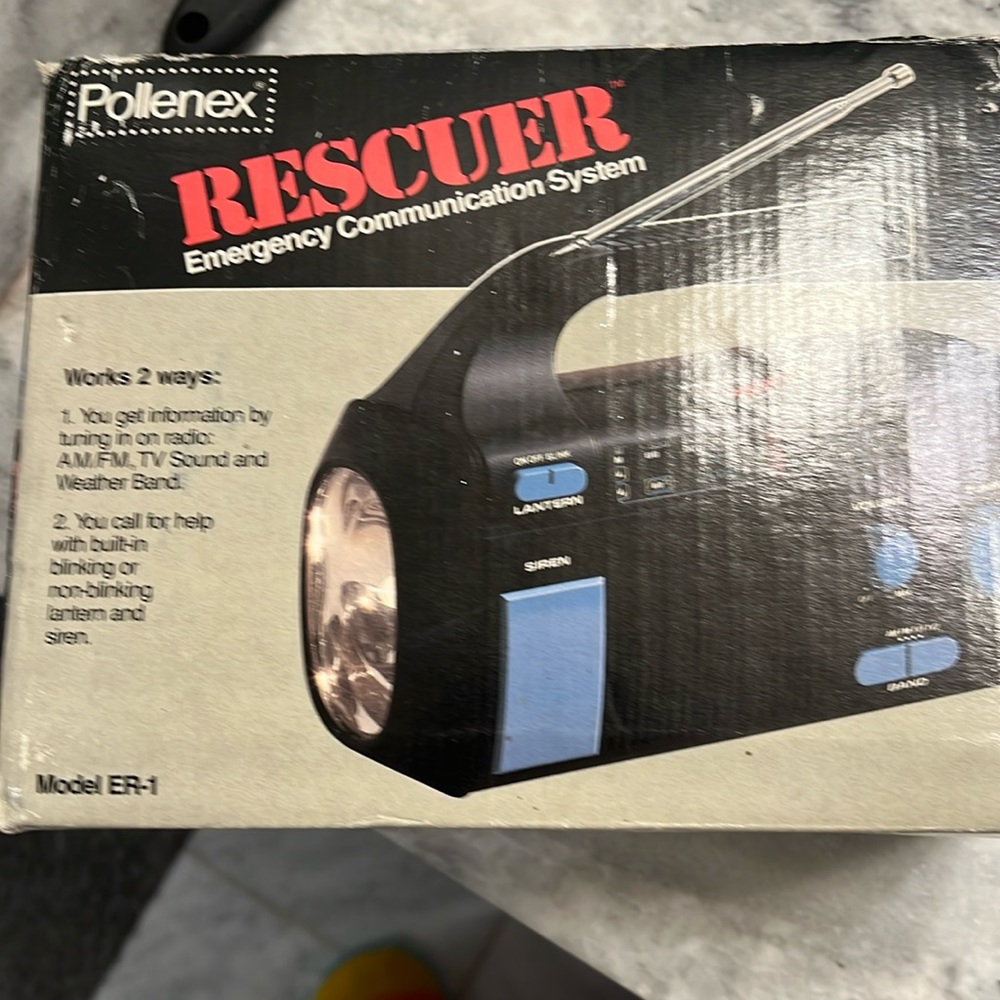 Old school retro style vintage Pollenex Rescuer Emergency communication system